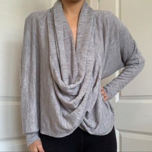 Cowl neck heather grey sweater 🤍